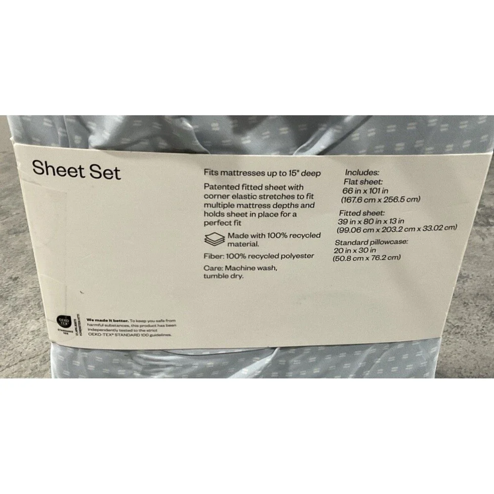 Room Essentials Microfiber Twin XL Sheet Set Blue
